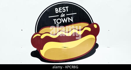 Best in Town Hot Dog Sign Banque D'Images