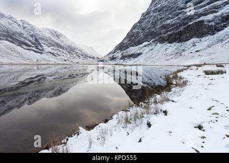 Loch Achtriochtan en hiver, Glencoe, Ecosse UK Banque D'Images