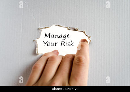 Gérer vos risques concept texte Banque D'Images