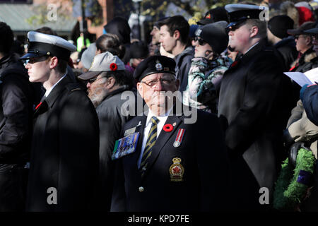 Des cérémonies du jour à Halifax, N.-É., le 11 novembre, 2017. IMAGES DE LA PRESSE CANADIENNE/Lee Brown Banque D'Images