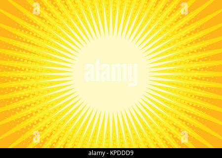 Rayons jaunes fond pop art Illustration de Vecteur