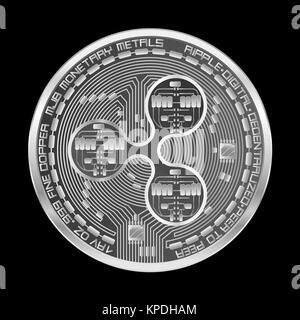 Monnaie argent Crypto ondulation symbole Illustration de Vecteur