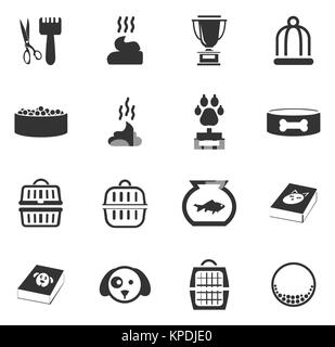 Produits pour animaux domestiques icons set Banque D'Images