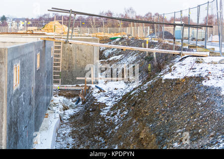 Construction,carcasse et foundation Banque D'Images