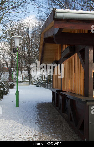 L'hiver dans le quartier berlinois de Friedrichshain Banque D'Images