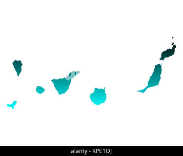 Karte der Kanarischen Inseln Banque D'Images