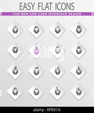 L'argent et la main icons set Banque D'Images