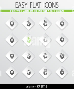 L'argent et la main icons set Banque D'Images