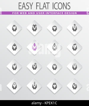 L'argent et la main icons set Banque D'Images