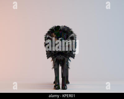 3D noir low poly (Lion) Banque D'Images