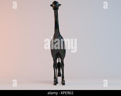 3D noir low poly (girafe) Banque D'Images