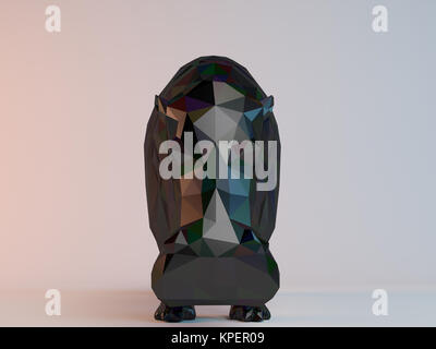 3D noir low poly (Hippo) Banque D'Images