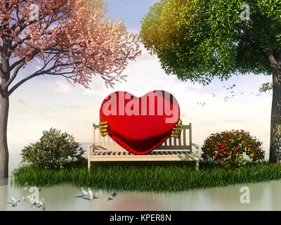 Valentin 3D View pour l'Amour et romance Banque D'Images