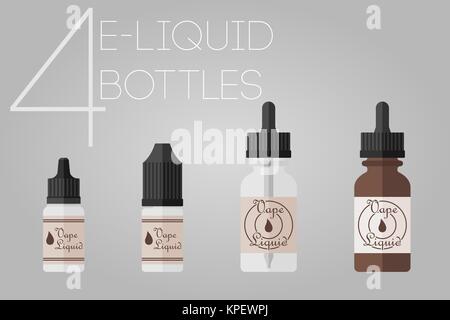 4 e-liquide bottles Banque D'Images