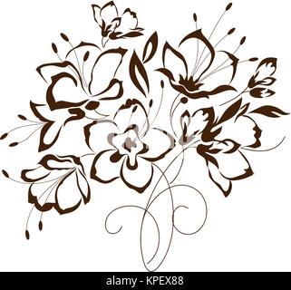 Design floral, bouquet de fleurs stylisées, vector illustration Illustration de Vecteur