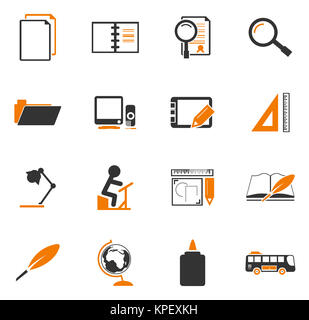 School Icons set Banque D'Images