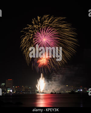 D'artifice à Pattaya, Thaïlande Banque D'Images