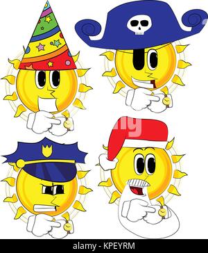 Caricature Bien vérifier sa montre. Collection avec costume. Vecteur d'expressions définies. Illustration de Vecteur