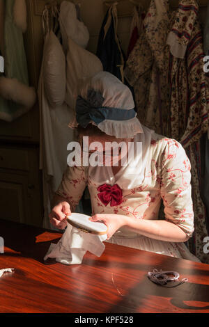 Colonial Williamsburg interprète en costume. Banque D'Images