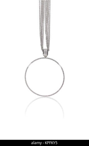 Cercle rond Collier Pendentif diamant sur une chaîne Banque D'Images