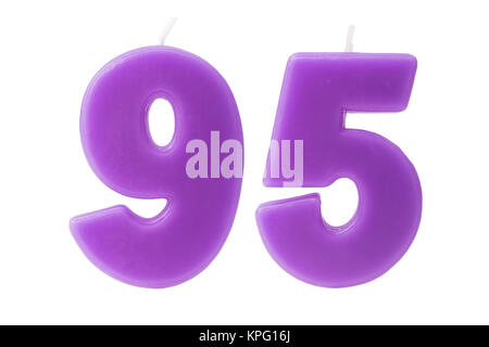 95e anniversaire bougies isolated Banque D'Images