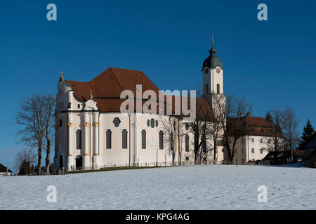 En hiver Wieskirche Banque D'Images