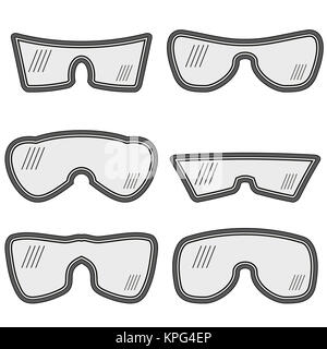 Les différentes lunettes de ski Banque D'Images