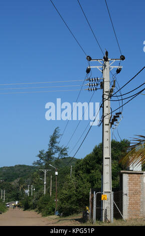 Le Mozambique, clôturé electric - à Ponta do Ouro Banque D'Images