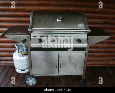 Le Mozambique, close-up d'un patio, barbecue gaz cadac à Ponta do Ouro Banque D'Images