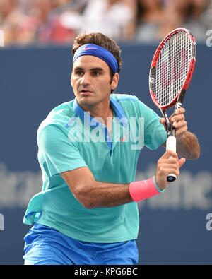 FLUSHING NY- 06 SEPTEMBRE : Roger Federer, jour 13 de l'US Open 2014 à l'USTA Billie Jean King National Tennis Center le 6 septembre 2014 dans le quartier de rinçage de la Queens Borough de New York City People : Roger Federer Banque D'Images