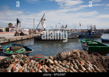 La Tunisie, la Côte Centrale de Tunisie, Sousse, port, bateaux de pêche Banque D'Images