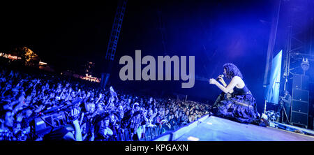 Le Danemark, Roskilde - juin, 30, 2017. Chanteur, auteur-compositeur et producteur de Lorde effectue un concert live au cours de la Danish music festival Festival de Roskilde en 2017. Banque D'Images