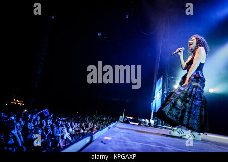 Le Danemark, Roskilde - juin, 30, 2017. Chanteur, auteur-compositeur et producteur de Lorde effectue un concert live au cours de la Danish music festival Festival de Roskilde en 2017. Banque D'Images