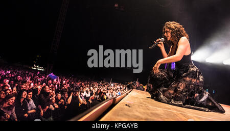 Le Danemark, Roskilde - juin, 30, 2017. Chanteur, auteur-compositeur et producteur de Lorde effectue un concert live au cours de la Danish music festival Festival de Roskilde en 2017. Banque D'Images