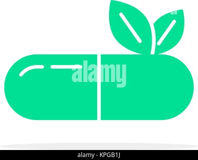 Médicaments à base de plantes vert logo Illustration de Vecteur