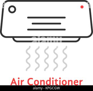 Fine ligne icône de climatiseur Illustration de Vecteur