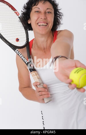 Parution du modèle , Tennisspielerin, 40 + - tennis player Banque D'Images