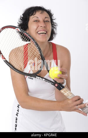 Parution du modèle , Tennisspielerin, 40 + - tennis player Banque D'Images
