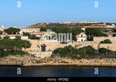 Fortaleza de la Mola, la forteresse de La Mola, Ma, Mahon, Minorque, Iles Baléares, Espagne. Banque D'Images