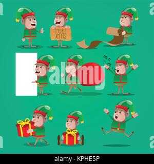 Ensemble de lutin de Noël. Vector cartoon character illustration. Illustration de Vecteur