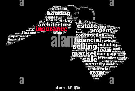Mot d'assurance concept cloud Banque D'Images