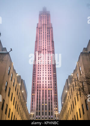 NEW YORK - Le 3 janvier 2015 : Rockefeller Center est un complexe de différents bâtiments commerciaux de Midtown Manhattan. Banque D'Images