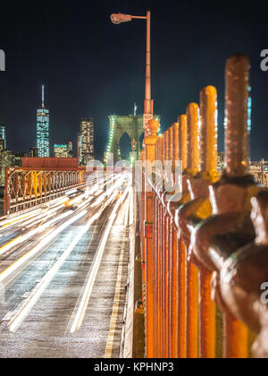 Vue sur le carrefour du pont de Brooklyn à New York Banque D'Images