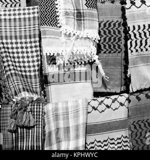 La texture de la symbolique traditionnelle de coton foulard arabe comme background abstract Banque D'Images