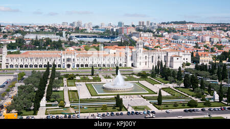 Belém, Portugal - 28 Avril 2014 : vue panoramique sur le monastère des Hiéronymites, Belém, Portugal Banque D'Images
