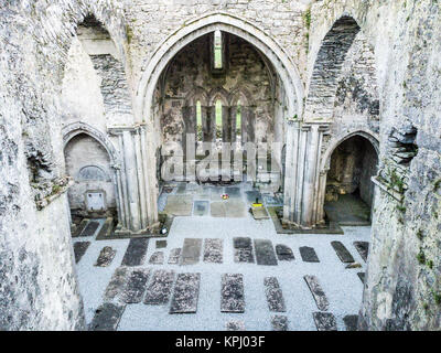 L'Abbaye de Corcomroe, près de l'Bellharbor, Burren, République d'Irlande Banque D'Images