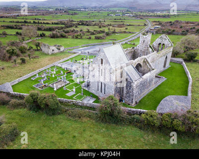 L'Abbaye de Corcomroe, près de l'Bellharbor, Burren, République d'Irlande Banque D'Images