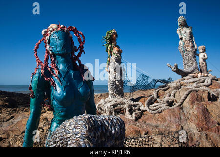 L'Uruguay, Maldonado Ministère, Punta del Este. Seashell sirènes, Plaza de los Ingleses. Banque D'Images