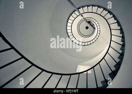 L'Uruguay, Rocha Ministère, La Paloma. Le phare de Cabo Santa Maria, escalier intérieur. Banque D'Images