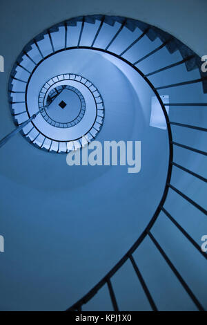 L'Uruguay, Rocha Ministère, La Paloma. Le phare de Cabo Santa Maria, escalier intérieur. Banque D'Images